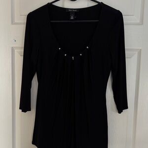 Elegant Black 3/4 Sleeve Top
